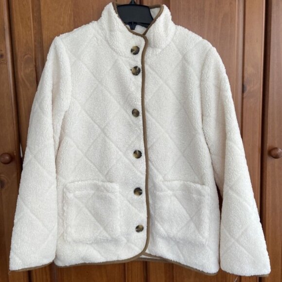 NWT Ralph Lauren Quilted Faux Shearling Jacket - Size Medium